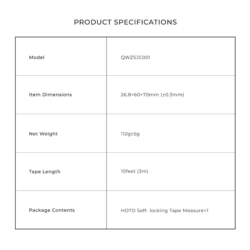 HOTO Self Lock Measure Tape